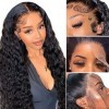 Yavida Perruques de cheveux humains HD avec dentelle frontale - 33 x 10 cm - Pour femmes noires - 76,2 cm - Avec nœud de jave