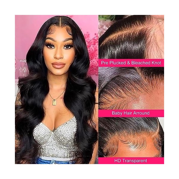 MegaLook 200% Density Bleached Knot Body Wave Wig Perruque Femme Naturelle Brésilien 13x4 Lace Wig Human Hair For Black Women