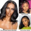 Perruque Femme Naturelle Brésilien 14 Pouces 4x4 Glueless Bob Wig Human Hair with Pre-Cut Lace Body Wave Perruque Bresilienne