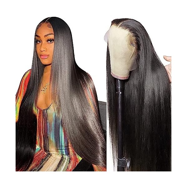 16 Pouces 13x6 Perruque Femme Naturelle Brésilien Silky Straight Lace Wig Human Hair Colle Perruque Femme Naturelle Glueless 