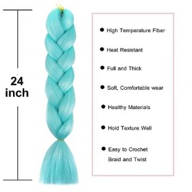 PORSMEER 24 Pouces Kanekalon Ombre Jumbo Cheveux Tressage Extensions,3 paquet de meches pour tresses africaine,Synthétique ra