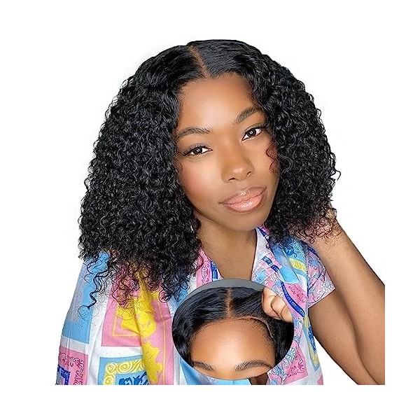 Wear And Go Glueless Wig 4x4 Pre-Cut Lace Wig Human Hair Sans Colle Perruque Femme Bresilienne Bouclée Cheveux Humain 180% De