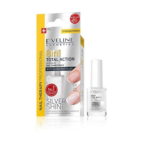 EVELINE Nail Therapy Total Action 8 en 1 Après-shampoing avec particules dargent 12 ml