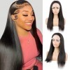 Brazilian Straight Closure Wig Ready Wear & Go Wig 55cm Perruque brésilienne à fermeture droite Glueless Straight Lace Front 