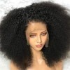 Perruque afro de cheveux humains crépus bouclés 33 x 10 cm HD avec dentelle frontale - Densité de 180 degrés - Cheveux humain