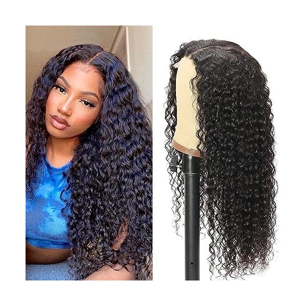 Deep Wave Human Hair Wig 13X6 Front Wigs Glueless Wigs Brazilian Remy Hair Black Color Wig Top Swiss Lace With Baby Hair Wig 