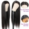 Wear and Go Perruques Glueless Wig HD Pre-Cut Lace 180% Density Pre Plucked Natural Hairline 5x5HD Lace Glueless Lace Wig Str