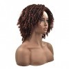 Ombre Brown dreadlock femmes perruque boucles courtes tresse synthétique perruque résistant à la chaleur perruque quotidienne