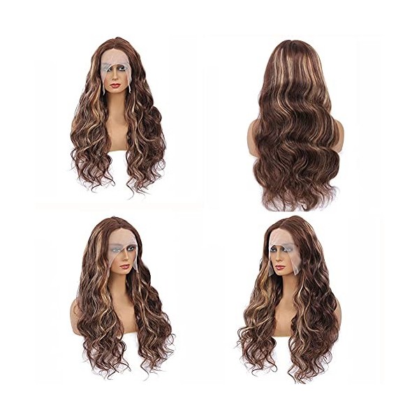 YesJYas Ombre Lace Wig Human Hair Perruque Femme Naturelle Brésilien 150% Density 13x4x1 T Part Lace Human Hair Wig P4/27 Col