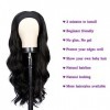 SHIHERESH 24 Pouces Body Wave Silk Headband Wigs， Long Curly Natural Black Synthetic Wigs Glueless None Lace Front Headband W