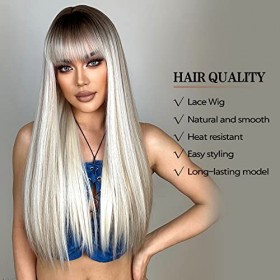 HAIRCUBE femmes longue droite queue de cheval perruque naturel résistant à la chaleur perruque synthétique queue de cheval je