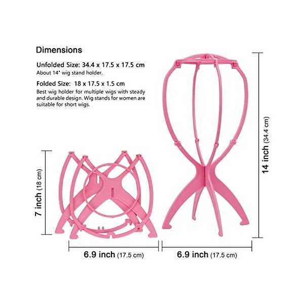 XCZYN Support de perruque Portable pliable tête de perruque pour perruques courtes affichage porte-perruque pliant séchoir de