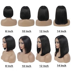 Perruque Femme 13x4 Lace Front Bob Perruque Bresilienne Cheveux Human Hair Bob straight Wig perruques pour les femmes noires 