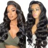 Perruque Femme Naturelle Brésilien 13x4 Body Wave Lace Front Wig Human Hair with 180% Density, Perruque Bresilienne Cheveux H