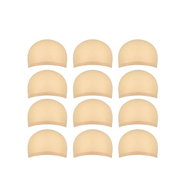 12 Pack Cap de Perruque pour Femmes Et Hommes, chapeaux de perruque en nylon en tissu extensible et mince, taille unique bei