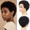 Perruque de cheveux humains afro crépus bouclés pour femme, perruque complète et moelleuse, faite à la machine, coupe Pixie n