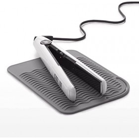 Yeesabella Lot de 2 tapis de protection en silicone résistant à la chaleur pour fer à lisser, fer à friser, outils de coiffur