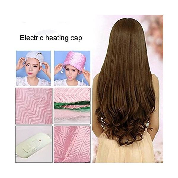 Ruiqas Chapeau chauffant électrique pour cheveux avec 2 températures réglables couleur aléatoire 