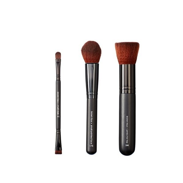 VEGAN LOVE Pack de 3 Pinceaux de Maquillage Multi Task + Small Pointed Face + Jumbo Flat Top