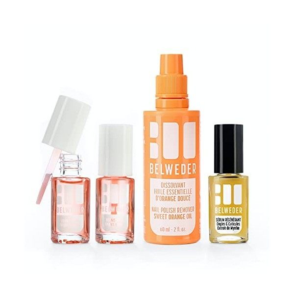 BELWEDER - Kit Soin Des Ongles : Routine Manucure Express Chez Soi - 7,5 ml de Gel Exfoliant Express + 7,5 ml dHuile Nourris