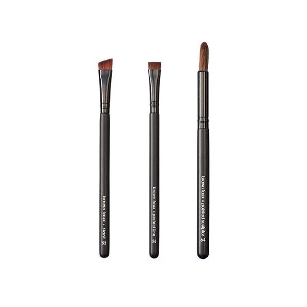 VEGAN LOVE Pack de 3 Pinceaux de Maquillage Slant + Perfect Line + Pointed Sculpter