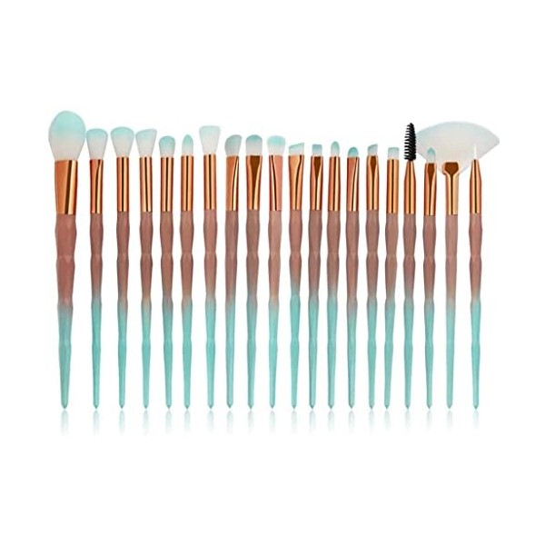 Lot de 20 pinceaux de maquillage Kabuki synthétiques de qualité supérieure pour fond de teint, pinceaux mélangeurs pour le vi