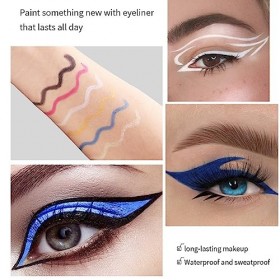 Lot de 2 pinceaux de maquillage pour sourcils - Noir - Pinceaux de maquillage biseautés plats pour sourcils / eyeliner / fard