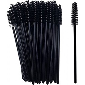 BANSHAN Lot de 50 pinceaux à cils jetables pour maquillage - Noir