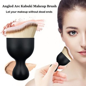 Falliny Pinceau à fond de teint liquide Kabuki plat pour le visage et le corps Grand pinceau de maquillage pour fond de teint