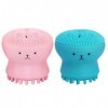 Brosse de nettoyage du visage en silicone, petite brosse de nettoyage du visage en forme de pieuvre, éponge de nettoyage en s