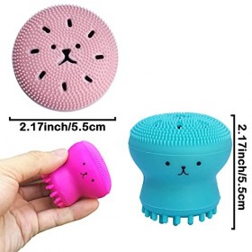 Brosse de nettoyage du visage en silicone, petite brosse de nettoyage du visage en forme de pieuvre, éponge de nettoyage en s