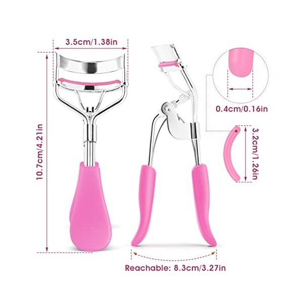 Sibba Recourbe-cils professionnel avec 10 coussinets de rechange en silicone extra pour femmes filles sans pincer ou tirer s