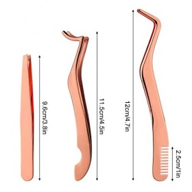 3 Pièces Pince à Cils, Pince à Cils pour Cils Outil dApplication de Cils pour Extension de Cils pour Filles Femmes Débutants