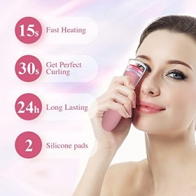 Recourbe Cils Chauffant, TOUCHBeauty Électrique Recourbe-cils avec Double Coussinets en Silicone, Longue Durée Fonctionnant s