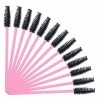 Lot de 50 brosses à mascara jetables pour extensions de cils noir + rose 