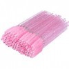 G2PLUS Lot de 50 brosses à cils jetables – Bobines de cils roses – Baguettes à mascara en cristal – Pinceau applicateur pour 