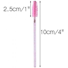 G2PLUS Lot de 50 brosses à cils jetables – Bobines de cils roses – Baguettes à mascara en cristal – Pinceau applicateur pour 