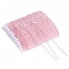 GCQQ Lot de 100 micro-pinceaux jetables, flexibles, rose cristal, applicateur de cils pour nettoyage ou maquillage rose cris