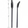 Haobase Lot de 100 pinceaux à cils jetables pour mascara, sourcils, pinceau de maquillage noir-bleu 