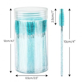 GCQQ Lot de 100 brosses à cils, baguettes à mascara avec récipient, bobines jetables pliables pour extensions de cils, bobine