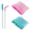 VEGCOO 200 Brosses à Cils Jetables, Goupillon Cils, Goupillon Cils Pinceau Cils avec Poignée en Cristal, Brosse à Sourcils, B