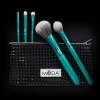 MODA Royal & Langnickel Lot de 6 pinceaux de maquillage craquelés avec pochette – Poudre multi-usages, contour, ombre à paupi