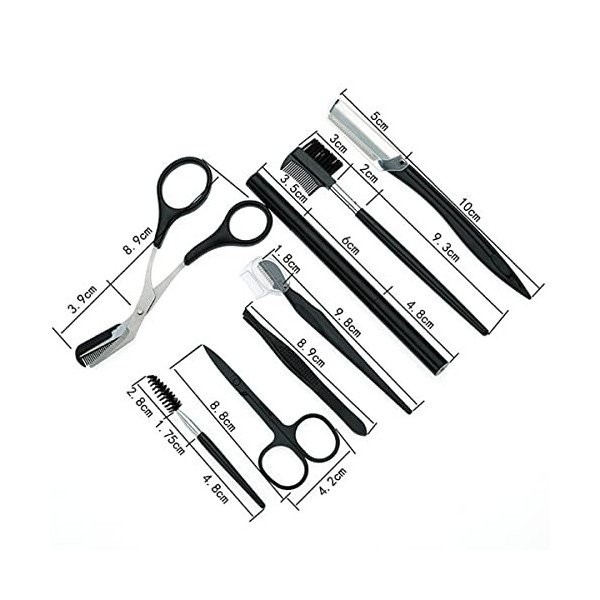 11 Pcs Kit de Coupe des Sourcils, Sourcils Kit Sourcils d’Outil Professionnel, Pincettes en Acier Inoxydable pour, Pour Sourc