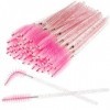 Fenshine Lot de 200 brosses à cils légères et jetables pour extensions de cils, contour des sourcils et maquillage Rose