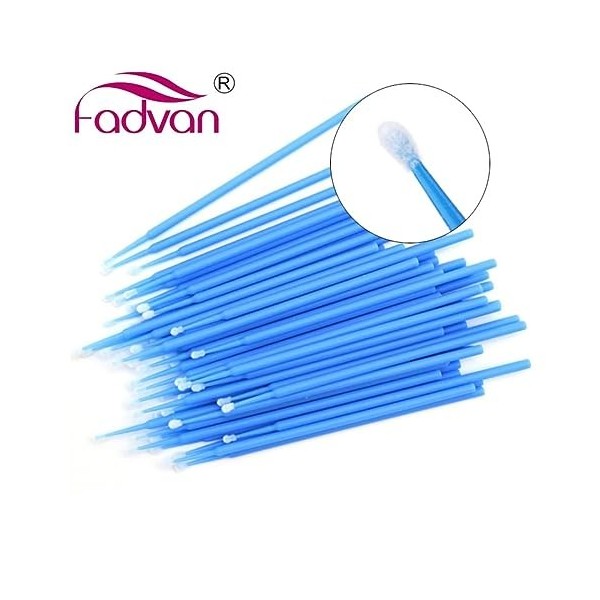 200pcs Extension de Cils Micro Applicateur Brosse Brosse à Cils pour le Maquillage et le Nettoyage bleu 