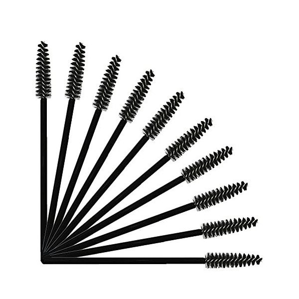 Lot de 100 brosses à cils, brosses à mascara, brosses jetables pour extensions de cils, contours de sourcils et maquillage, n