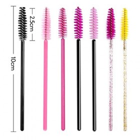Lot de 100 brosses à cils, brosses à mascara, brosses jetables pour extensions de cils, contours de sourcils et maquillage, n