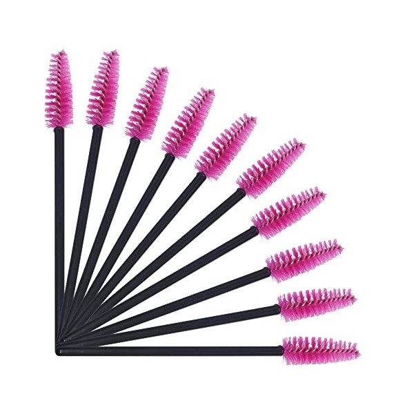 Lot de 50 brosses à cils, brosses à mascara, brosses jetables pour extensions de cils, contours de sourcils et maquillage ro