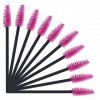 Lot de 50 brosses à cils, brosses à mascara, brosses jetables pour extensions de cils, contours de sourcils et maquillage ro