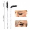 Lot de 100 pinceaux à cils jetables pour sourcils et maquillage Noir